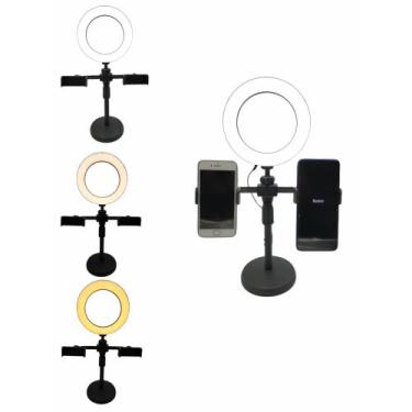 Imagem de Ring Light Mesa 6 Polegadas com 2 Suportes Celular Ajustável - Rayson