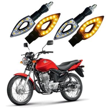 Imagem de Kit 4 Setas Sequenciais Led P01S Flecha Vazado Para Moto CG 125 FAN 20