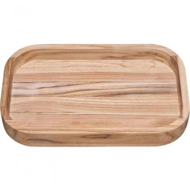 Imagem de Gamela Para Churrasco Tramontina Retangular Em Madeira Teca 40x25cm