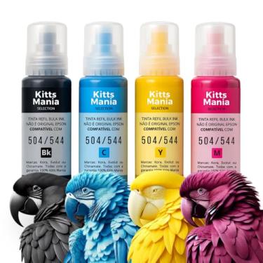 Imagem de Refil de Tinta 4 Cores Compatível com Impressoras Tanque T54 E P S O M L3150 L3250 L3110 L5190 L3210 L5290 L1250 L5590 | Kitts Mania Selection