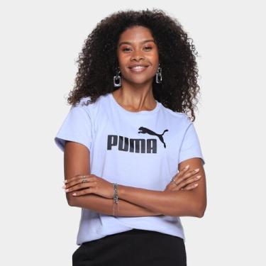 Imagem de Camiseta Puma Casal Feminina, Azul, GG