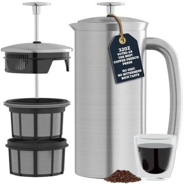 Imagem de ESPRO P7 French Press - Máquina de café e chá isolada de aço inoxidável de parede dupla (aço inoxidável escovado, 947 g)