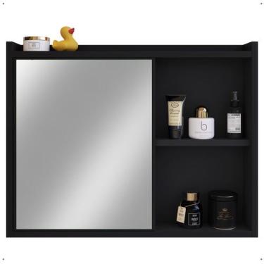 Imagem de Espelheira Parede Organizadora Armário Prateleira Multiuso Porta Itens