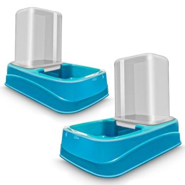 Imagem de Porta Ração Armazenador Pote Container Até 10 Kg Resistente + Pá Coletora MecBox(Bebedouro Azul)