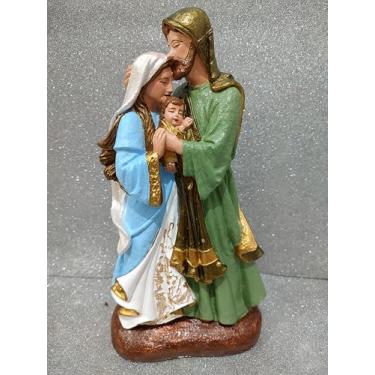 Imagem de Imagem Sagrada Família 32cm Beijo de São José gesso maciço.