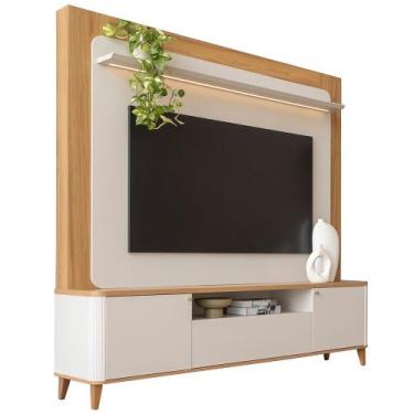 Imagem de Estante Painel Para TV 70 Pol Orgânico 200cm Danúbio L05 Tauari Off Wh