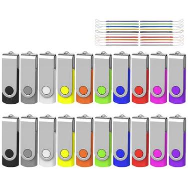 Imagem de Unidade flash AreTop 32GB USB 2.0 Swivel Thumb Drive x20 com cordões
