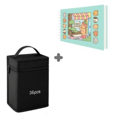 Imagem de 24/36/48/60 Cores Caneta Marcadora Kit Com Ponta Dupla - Lusen, Cadern