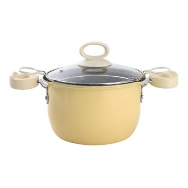 Imagem de Fenteer Fritadeira com cesto para fritar, filtro de óleo, panela para sopa, batata frita, anéis de cebola, frango frito, 20cm