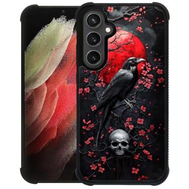 Imagem de DAIZAG Capa para Samsung Galaxy S23 FE, capa protetora antiderrapante com absorção de choque de quatro cantos para meninas e meninos - flor de caveira de lua cheia