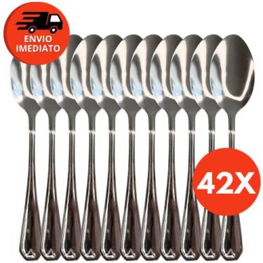 Imagem de Kit Colher Sopa De Mesa Aço Inox Premium Talher Utensílios Cozinha Res