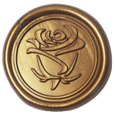 Imagem de Adesivos de selo de cera rosa para convite de casamento, envelopes, selos, adesivos de lacre de cera em ouro antigo para festa, cartão de felicitações, embrulho de presente de Natal, 100 peças