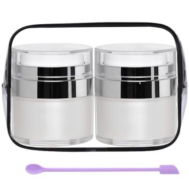 Imagem de Frasco de bomba Airless, conjunto de frascos de bomba Airless de 50 ml, recipiente de loção de viagem aprovado pela TSA – Dispensador a vácuo para creme – Design à prova de vazamento – multiuso para