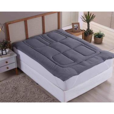 Imagem de Pillow Top Casal Padrão Medida 1,88m X 1,38m X Até 40 Cm Alt. Cinza - 