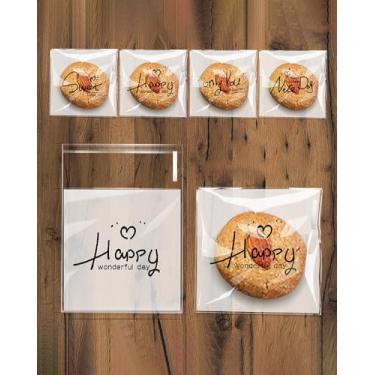 Imagem de 100 unidades de sacos autoadesivos de doces para biscoitos - sinal de palavras doces, autovedante, saco de guloseimas de celofane, sacos de presente para lembrancinhas de festa infantil, doces de