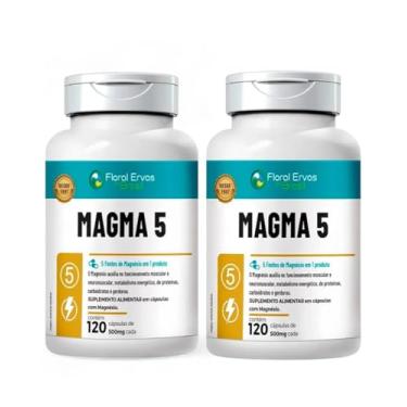 Imagem de 5 Magnésio 500mg Magma 5 120 Capsulas 2 Unidades