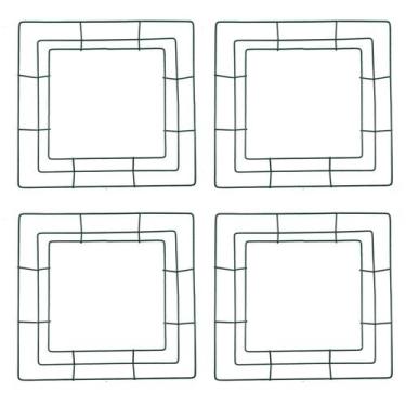 Imagem de Moldura de coroa de arame UTALIND 4 peças quadradas 30 cm, ferro, verd