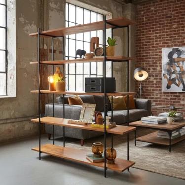 Imagem de Loncie, Estante Para Livros 1.86 Com 5 Prateleiras Rustica Madeira