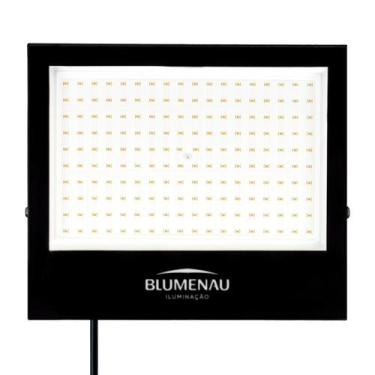 Imagem de Refletor Blumenau de Led Slim 150W Preto Bivolt 3000K Quente - Blumena