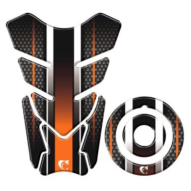 Imagem de Adesivo Protetor Tanque E Bocal Moto Yamaha Listra Laranja