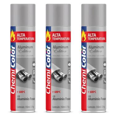 Imagem de Kit 03 Tintas Spray 350ml Alta Temperatura Interno e Externo Secagem Rápida - Chemicolor
