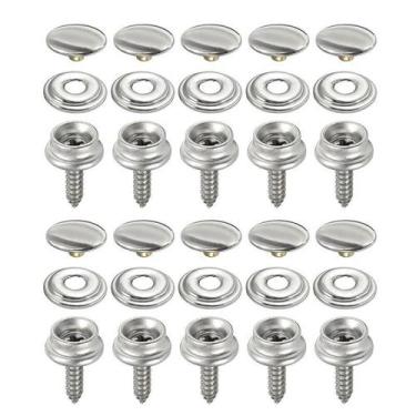 Imagem de Kit De Botões De Pressão Para Capa De Barco Em Aço Inoxidável 30 Peças