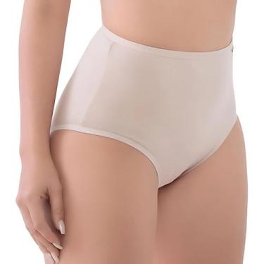 Imagem de Calcinha Alta Delrio Respirável Cobre Bumbum 100% Algodão, Areia, M