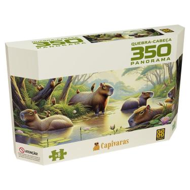 Imagem de Quebra Cabeça Panorama Capivaras - 350 Peças - Grow 