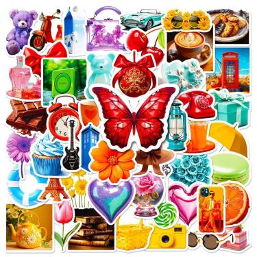 Imagem de Pacote de adesivos Rainbow Dopamine Anime, vinil impermeável, 50 unidades