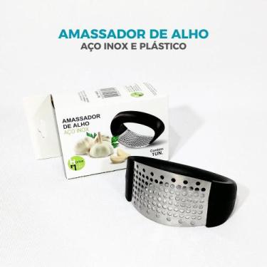 Imagem de Amassador Triturador De Alho e Alimentos Aço Inox Multiuso Manual Cozi