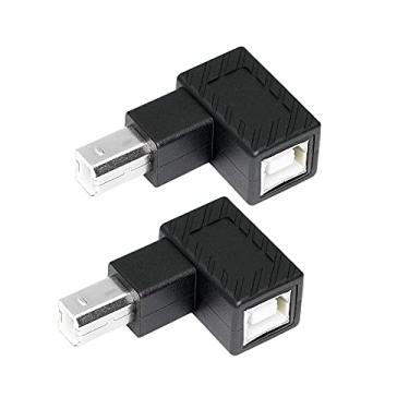 Imagem de RIIEYOCA Adaptador de impressora USB B de 90 graus, conector de extensão USB tipo B 2.0 macho para fêmea para impressora, scanner, fax (pacote com 2)