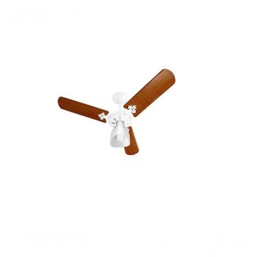 Imagem de Ventilador De Teto Venti-delta New Delta Light Com 3 Pás Branco Com Pás Cor Madeira 127v