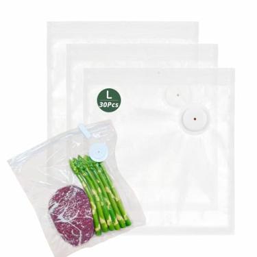 Imagem de Sacos seladores a vácuo para alimentos, 30 peças (33 x 27,4 cm), sacos Sous Vide sem BPA, reutilizáveis para aquecimento de micro-ondas, cozimento e armazenamento no freezer, compatíveis com a maioria