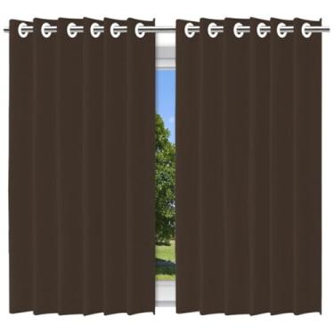 Imagem de Cortina Blackout Voil com Forro 2 em 1, Marrom, Poliéster e PVC, 280x160cm, Controle de Luminosidade, para Varão até 2m
