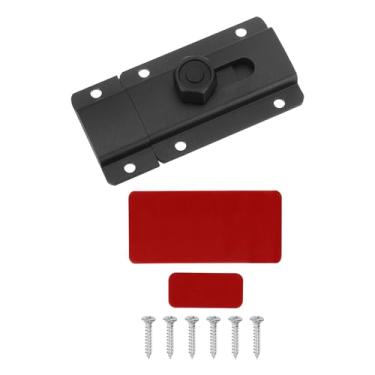 Imagem de PATIKIL Trava de ferrolho de porta deslizante de 6 cm, fecho de cadeado de segurança de liga de alumínio, travas com parafusos para janela de porta de banheiro de garagem de celeiro, preto