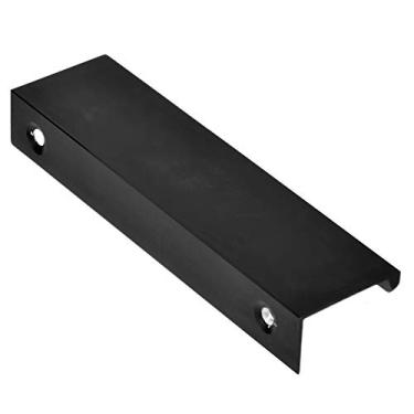 Imagem de Phefop Puxador de Móveis de Gabinete, Puxador de Gaveta Preto Fosco, de Liga de Zinco, Hardware Oculto Plano para Porta de Armário de Cozinha, Gaveta de Quarto, Armário de Banheiro, Alça de Móveis,