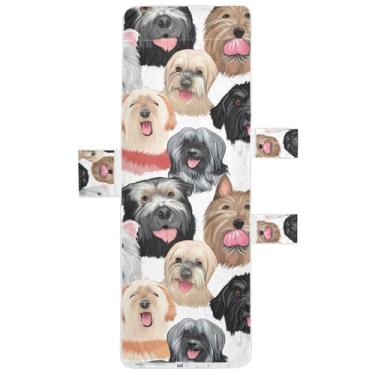 Imagem de Cute Dogs Face Print Chaise Lounge Cover Toalhas de Cadeira Toalhas de Piscina Praia com Bolsos Floral Chase Lounger 215.9 cm x 76.2 cm