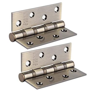 Imagem de GLOGLOW Dobradiças/dobradiças para Móveis Dobradiça de Porta, Design de Pino Solto, Resistente à Ferrugem, para Portas de Madeira e Internas, Acabamento Revestido Amarelo, 2 Pacotes de Aço