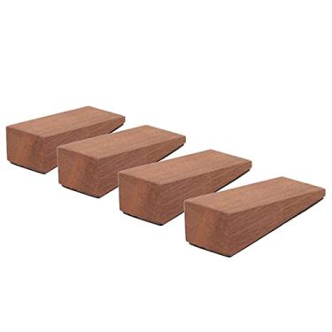 Imagem de Generic Rolha de Porta de Madeira Antiderrapante Triangular para Banheiro do Quarto, Rolha de Porta de Faia de 4 Pces para Sala de Estar