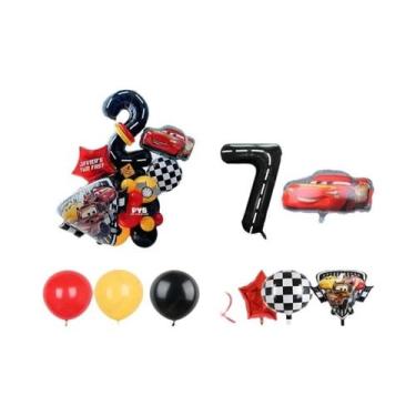 Imagem de Conjunto De Balões Temáticos Do Carro Lightning McQueen 29 Peças Balõe