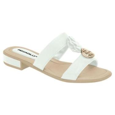Imagem de Tamanco Feminino Salto Baixo Branco Piccadilly 590067-03-Feminino