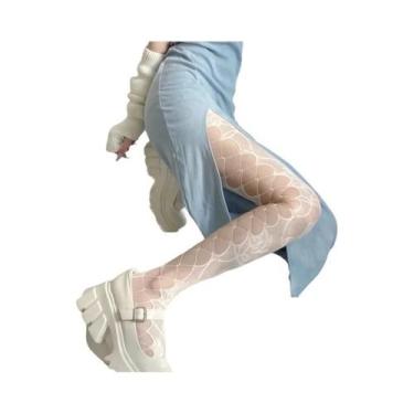 Imagem de Meias De Rede Góticas Femininas Lolita Com Padrão Y2K, Leggings De Lin