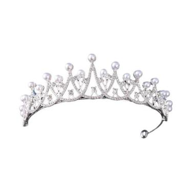 Imagem de Tiara De Cristal Prateada Para Noivas, Coroa De Princesa Com Strass Pa