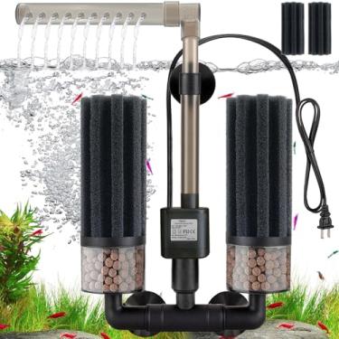 Imagem de Digoos Filtro de esponja elétrica para aquário, sistema de filtro de bio-mídia com bomba de ar, filtragem tripla para tanques de peixes, preto 20-75 galões