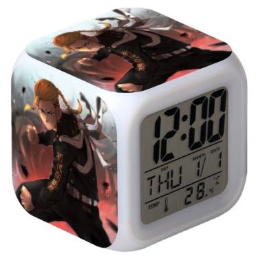 Imagem de Despertador digital LED Tokyo Swastikas Square 8x8x8cm