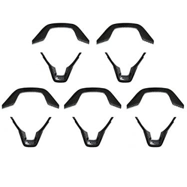 Imagem de Bumdenuu Capa protetora de volante estilo fibra de carbono preta para carro 10 peças para Accord 2018 2019