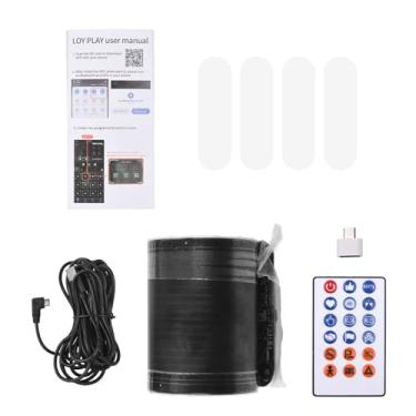 Imagem de Domary Led Olhos Luz para Pára- Controle Remoto App Colorido Sinal de Carro Caminhão Festa Tela Macia Pára- Olhos Animado Led Sinal de Carro Com Cabo 5m (K-6)