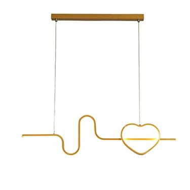 Imagem de Luminária pendente longa dourada de 80 cm (31,5"), luminária linear de metal com cúpula de silicone, lustre LED moderno, luminárias de suspensão ultrafinas para sala de jantar, luminárias pe