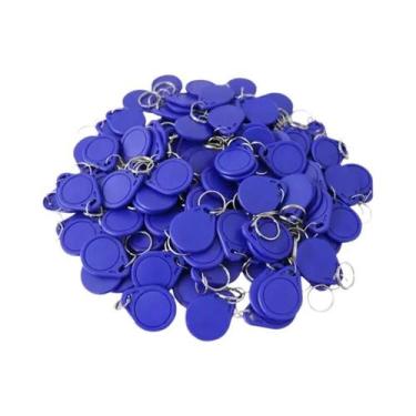 Imagem de Chaveiro RFID Azul 100pcs 13.56Mhz IC Para Controle De Acesso Cartão M