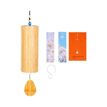 Imagem de Sinos De Vento De Bambu Com 8 Varas Para Jardim, Pátio, Meditação Zen,